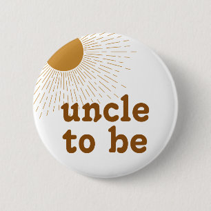 Editable Baby Shower Uncle To Be 6 Cm Round Badge
