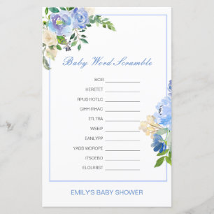 Editable Baby Word Scramble with Answer