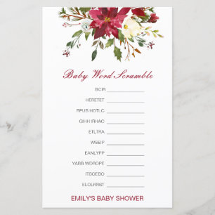 Editable Baby Word Scramble with Answer