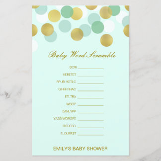 Editable Baby Word Scramble with Answer