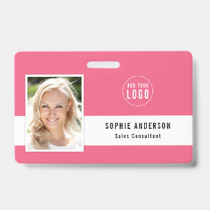 Editable Background Colour Add Your Logo Photo Nam ID Badge