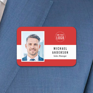 Editable Background Colour Add Your Logo Photo Name Tag