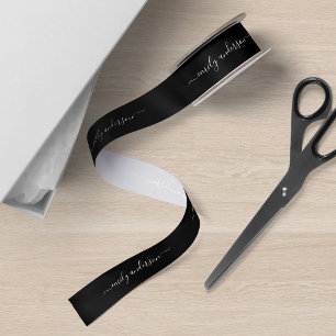 Editable Background Colour Calligraphy Script Satin Ribbon