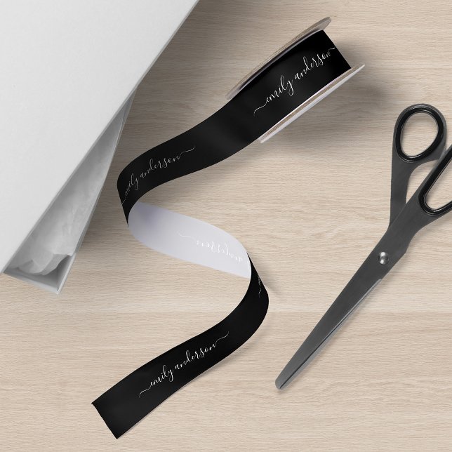 Editable Background Colour Calligraphy Script Satin Ribbon (Creator Uploaded)