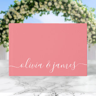 Editable Background Colour Calligraphy Wedding Guest Book