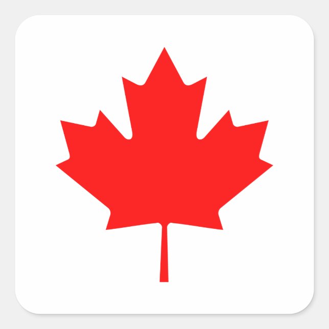 Editable Background Colour, Canada Flag Souvenir Square Sticker (Front)