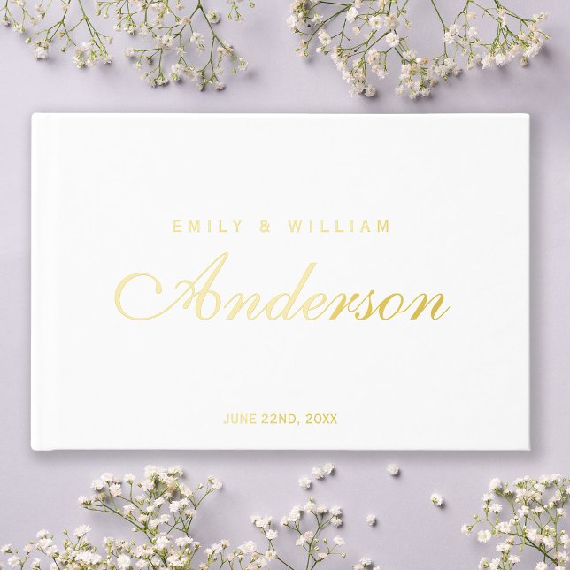 Editable Background Colour Elegant Wedding Script Guest Book (Creator Uploaded)