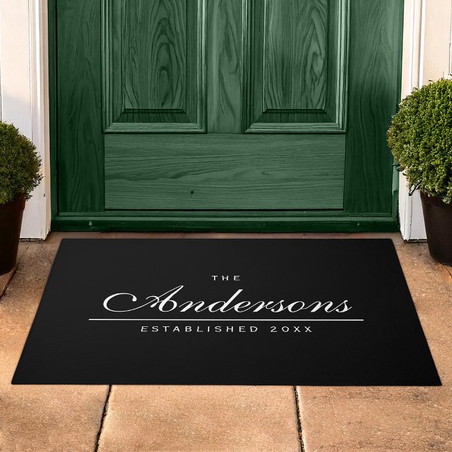 Editable Background Colour Established Family Name Doormat (Creator Uploaded)