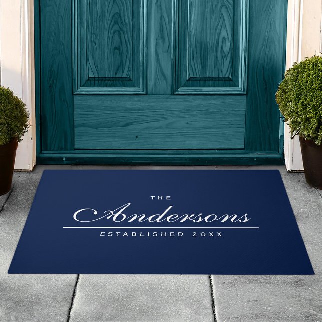 Editable Background Colour Established Family Name Doormat (Creator Uploaded)