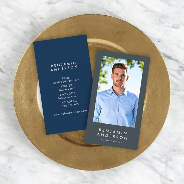 Editable Background Colour Profile Headshot Photo Business Card (Creator Uploaded)