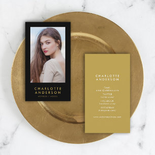 Editable Background Colour Profile Headshot Photo Business Card