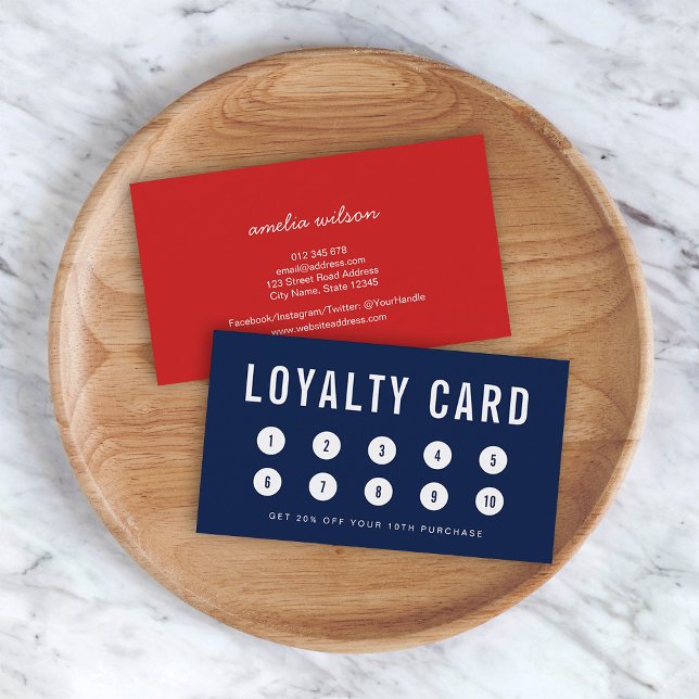 Editable Background Colour Simple Loyalty Card (Creator Uploaded)