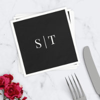 Editable Background Colour Wedding Monogram Napkin