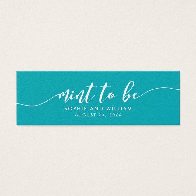 Editable Background Script Mint to Be Wedding (Front)