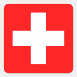 Editable Background, The Flag of Switzerland Square Sticker