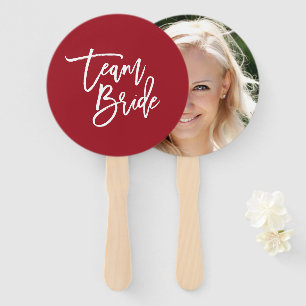 Editable Background White Brush Script Team Bride Hand Fan