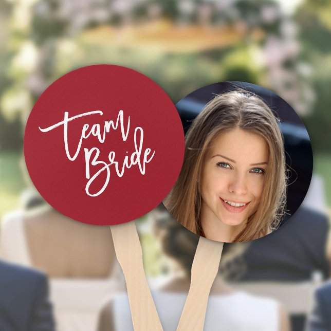 Editable Background White Brush Script Team Bride Hand Fan (Creator Uploaded)