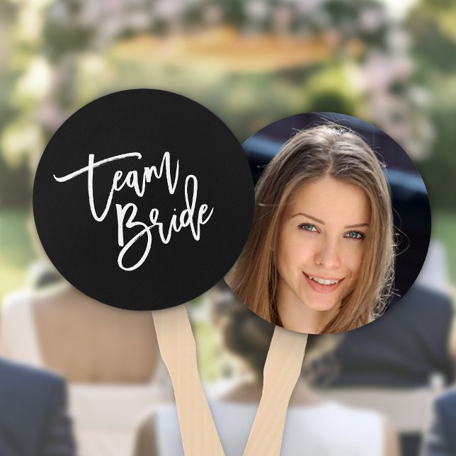 Editable Background White Brush Script Team Bride Hand Fan (Creator Uploaded)