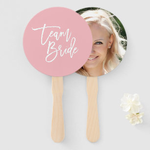 Editable Background White Brush Script Team Bride Hand Fan