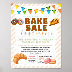 Editable bake sale fundraiser flyer poster