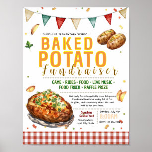 Editable baked potato fundraiser flyer poster