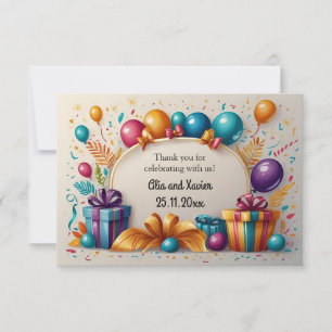 Editable Balloons and Presents Notecard