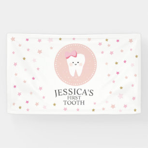 Editable banner for the First Tooth party.
