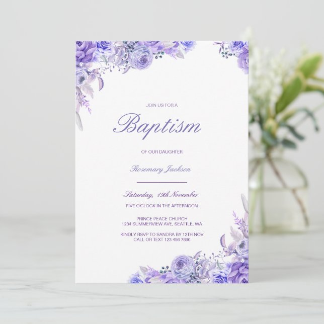 Editable Baptism Invitation, Custom Baptism Invita Invitation (Standing Front)