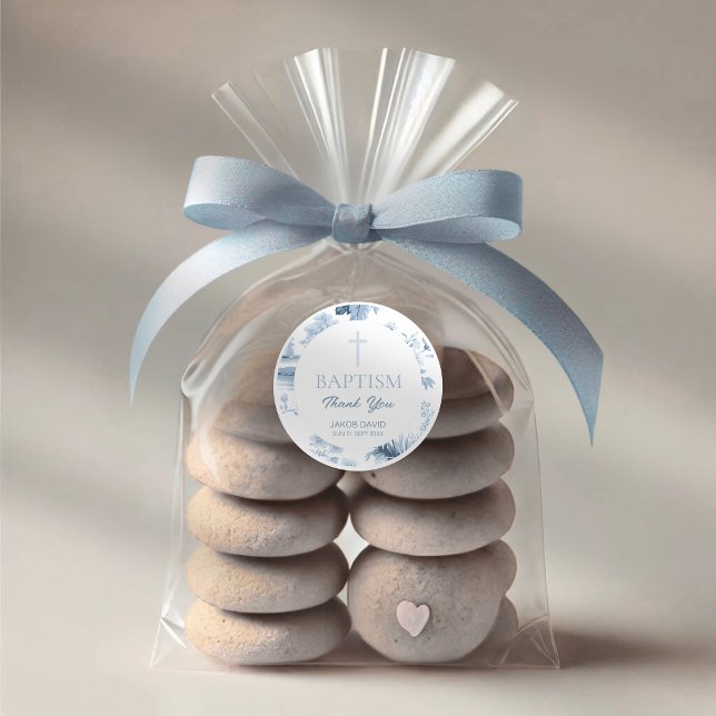 Editable Baptism Stickers – Blue Vintage Toile (Creator Uploaded)