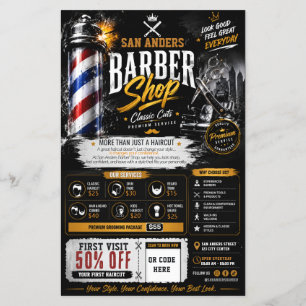 Editable Barber Shop flyer   Marketing Design 