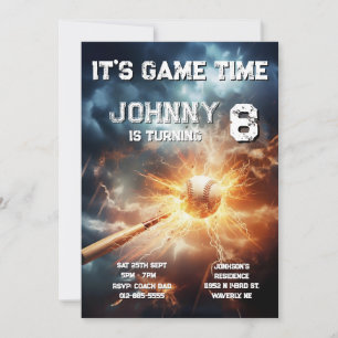 Editable Baseball Birthday Invitation