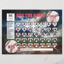 Editable Baseball Calendar Fundraiser Flyer Invitation