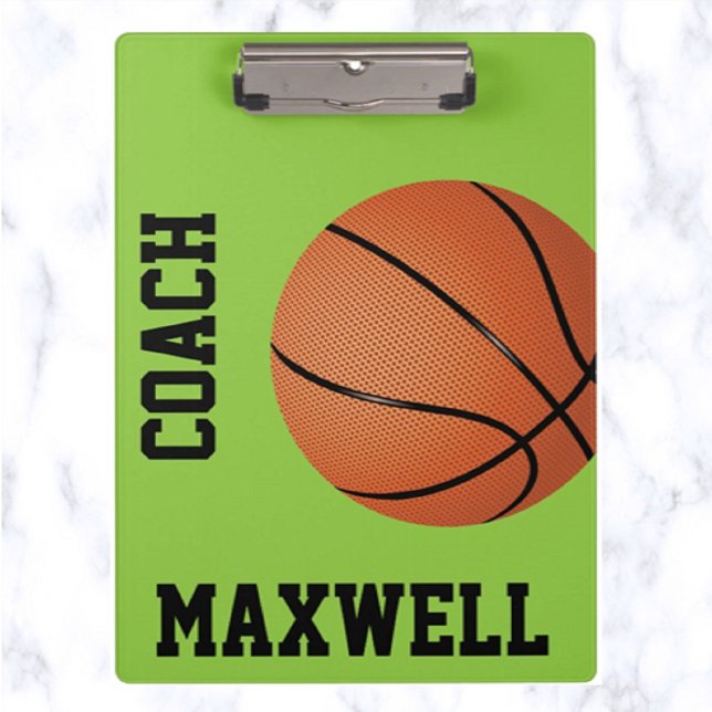 Editable Basketball Coach's Clipboard (This is a great gift for your coach!)