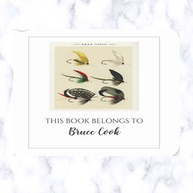 Editable Bass Fishing Lures Bookplate Square Sticker (Creator Uploaded)