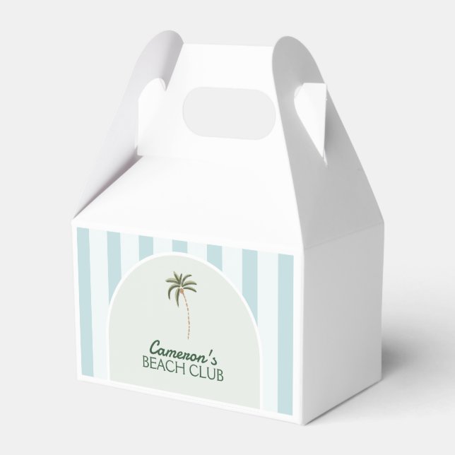 Editable Beach Club Cabana Birthday Favour Box (Front Side)