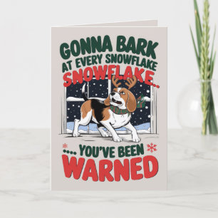 EDITABLE Beagle Funny Dog Christmas Card