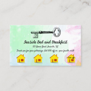 Editable Bed and Breakfast Inn Loyalty Card