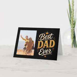 Editable Best Dad Ever Photo Father's day Card