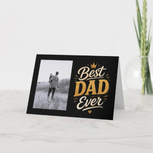 Editable Best Dad Ever Photo Father's day  Card