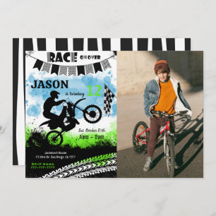 Editable Bike Birthday Photo Invitation
