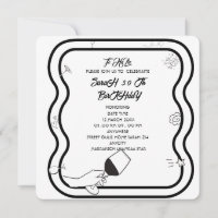 Editable Birthday Party Invi Hand Drawn  Invitatio