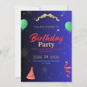 Editable Birthday Party Invitation Template Prin