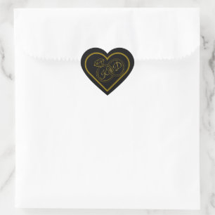 Editable Black Gold Engagement Envelope Seal