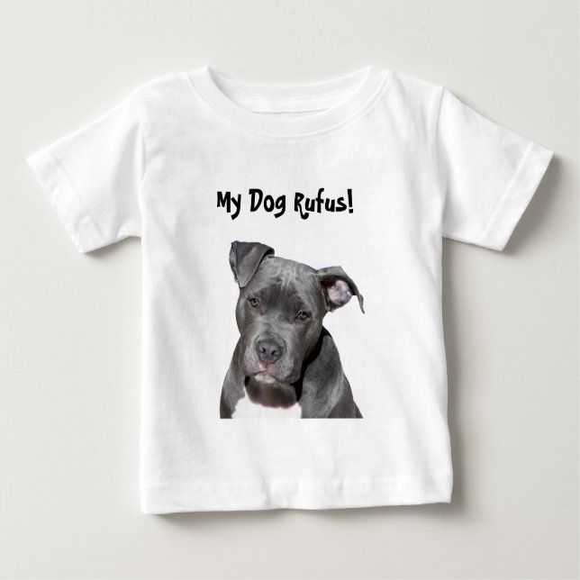 Editable Black Pitbull Baby T-Shirt (Front)
