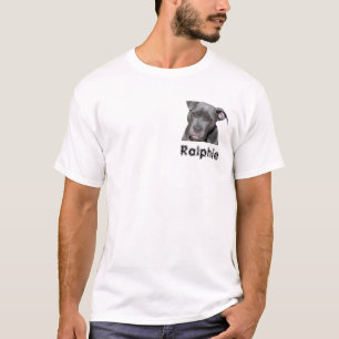 Editable Black Pitbull Pocket   Photo T-Shirt