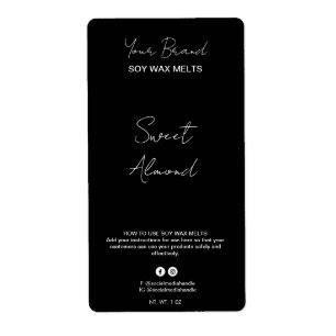 Editable Black Soy Wax Melt Labels