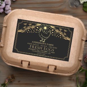 Editable Black Witchy Tarot Eggs Family Farm Label