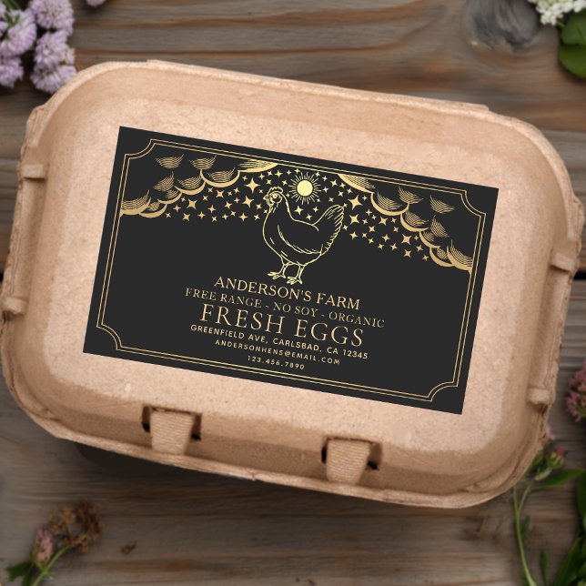 Editable Black Witchy Tarot Eggs Family Farm Label (Creator Uploaded)