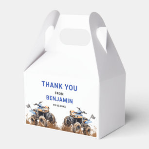 Editable Blue ATV Wheeler Bike Birthday Gable Box