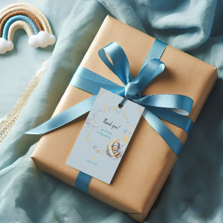 Editable Blue Dreamy-Themed Teddy Bear Baby Shower Thank You Card